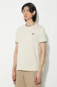 bej Fred Perry tricou din bumbac Twin Tipped T-Shirt