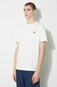 Bavlnené tričko Fred Perry Crew Neck T-Shirt biela M1600.129