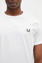 Fred Perry tricou din bumbac Ringer T-Shirt alb M3519.100