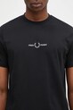 Fred Perry t-shirt in cotone Embroidered T-Shirt nero M4580.102