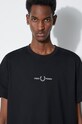 Fred Perry pamut póló Embroidered T-Shirt M4580.102 fekete