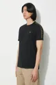 μαύρο Βαμβακερό μπλουζάκι Fred Perry Contrast Tape Ringer T-Shirt