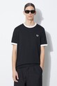 Fred Perry t-shirt bawełniany Taped Ringer czarny M4620.102