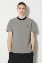 Fred Perry cotton t-shirt Fine Stripe Heavy Weight Tee beige M6581.V54