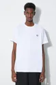 bianco Fred Perry t-shirt in cotone Rear Powder Laurel Graphic Tee