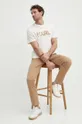 Karl Lagerfeld t-shirt bawełniany beżowy