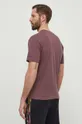 Βαμβακερό μπλουζάκι New Balance μωβ