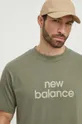 zielony New Balance t-shirt bawełniany MT41582DEK
