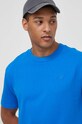 New Balance t-shirt bawełniany MT41533BUL niebieski MT41533BUL