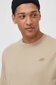 New Balance t-shirt bawełniany MT41533SOT beżowy MT41533SOT