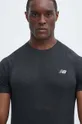 czarny New Balance t-shirt treningowy Knit