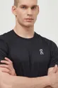 czarny On-running t-shirt do biegania Core