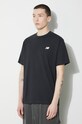New Balance t-shirt bawełniany Small Logo czarny MT41509BK