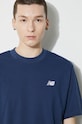 Памучна тениска New Balance Small Logo MT41509NNY тъмносин