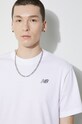 Памучна тениска New Balance Small Logo MT41509WT бял