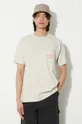 beżowy Universal Works t-shirt bawełniany Print Pocket Tee