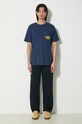 Universal Works t-shirt bawełniany Print Pocket Tee 30611.NAVY granatowy SS24