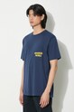 Universal Works t-shirt bawełniany Print Pocket Tee granatowy 30611.NAVY