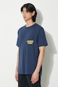 Universal Works t-shirt bawełniany Print Pocket Tee granatowy 30611.NAVY