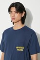 Universal Works t-shirt bawełniany Print Pocket Tee 30611.NAVY granatowy