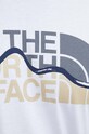 Βαμβακερό μπλουζάκι The North Face NF0A87NTFN41 λευκό