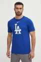 голубой Хлопковая футболка Nike Los Angeles Dodgers