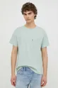 Βαμβακερό μπλουζάκι Levi's πράσινο