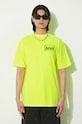 Хлопковая футболка Aries Fluoro Temple SS Tee печать жёлтый SUAR60000X