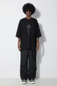 Βαμβακερό μπλουζάκι Rick Owens Tommy μαύρο