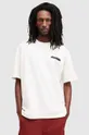 λευκό Βαμβακερό μπλουζάκι AllSaints REDACT Ανδρικά