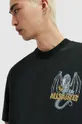 Bombažna kratka majica AllSaints DRAGONSKULL črna
