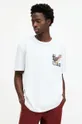 λευκό Βαμβακερό μπλουζάκι AllSaints ROLLER Ανδρικά