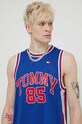 Tommy Jeans tricou Archive Games albastru DM0DM19542