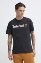 μαύρο Βαμβακερό μπλουζάκι Timberland