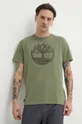 zelená Bavlnené tričko Timberland Pánsky