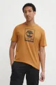 brązowy Timberland t-shirt bawełniany