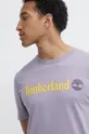 fialová Bavlnené tričko Timberland