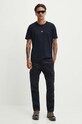 C.P. Company t-shirt bawełniany Mercerized Jersey Logo 16CMTS088A006374G granatowy SS24