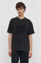 Бавовняна футболка The Kooples чорний HTSC28039K