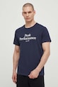 Бавовняна футболка Peak Performance темно-синій G79567