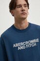 Bavlněné tričko Abercrombie & Fitch modrá KI123.3319.200