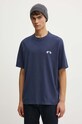 Bavlněné tričko Abercrombie & Fitch námořnická modř KI124.4272.200