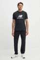 New Balance t-shirt bawełniany Sport Essentials MT41502BK czarny AW24