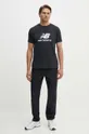 Βαμβακερό μπλουζάκι New Balance Sport Essentials μαύρο