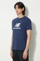 bleumarin New Balance tricou din bumbac Sport Essentials