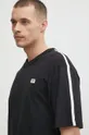 μαύρο Βαμβακερό μπλουζάκι Reebok Court Sport