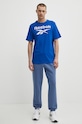Reebok t-shirt bawełniany Identity 100071174 niebieski SS24