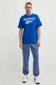 Βαμβακερό μπλουζάκι Reebok Identity μπλε