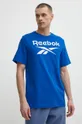 modrá Bavlnené tričko Reebok Identity