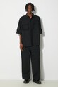 Μάλλινο πουκάμισο 032C Tailored Flap Pocket Shirt SS24.W.0060 μαύρο SS24